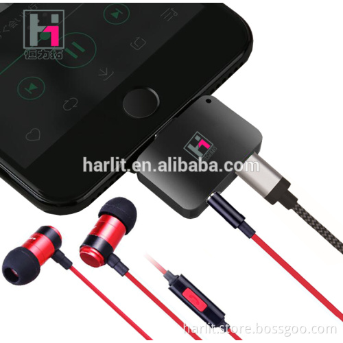 Slim Aluminum Audio Charge Adapter For iPhone 7 Support IOS 10.3 Connector With 3.5 Aux Jack And Charge Port For iPhone 7